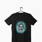 green buddha graphic print on t-shirt