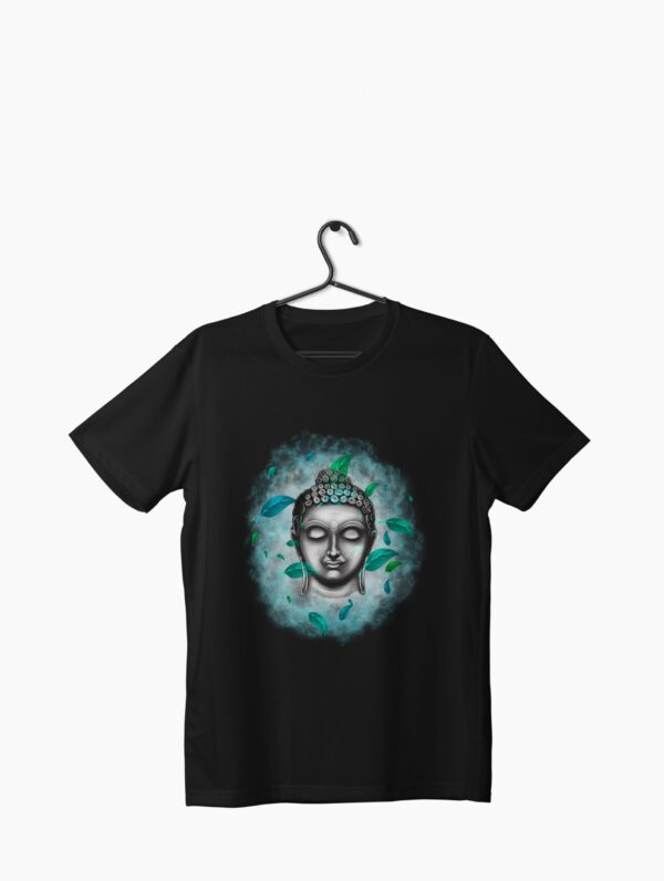 green buddha graphic print on t-shirt