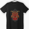 Samurai face illustration on black t-shirt by custom t house