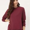 women's plain Maroon Crewneck Sweatshirt