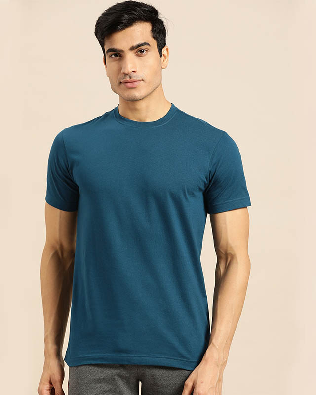 Buy Top-Quality Petrol Blue Plain T-shirt Online India @ Rs.299/- Only