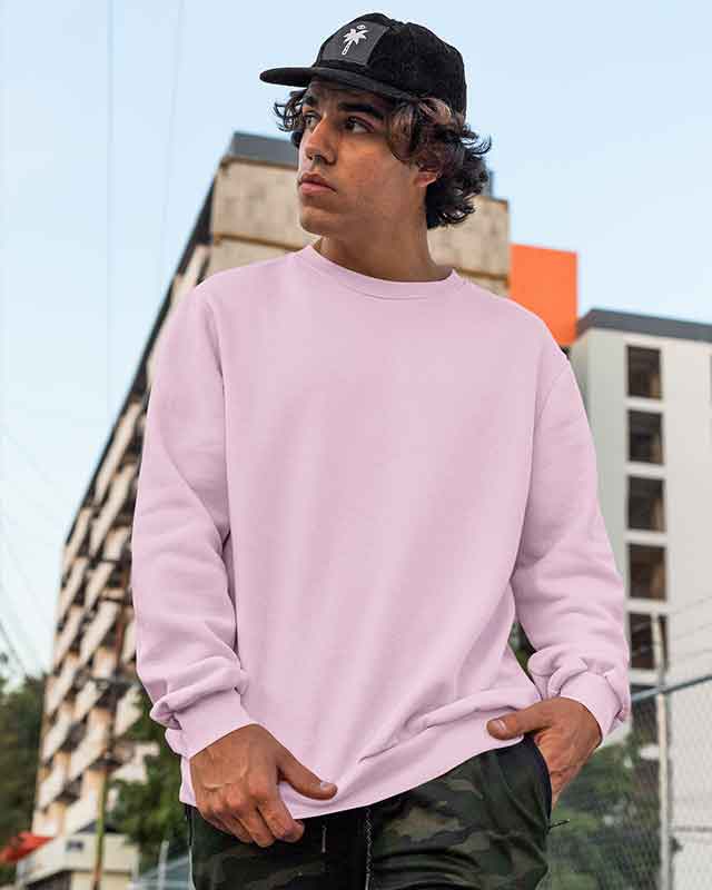 Buy Unisex Plain Light Pink Sweatshirt Custom T House 2024