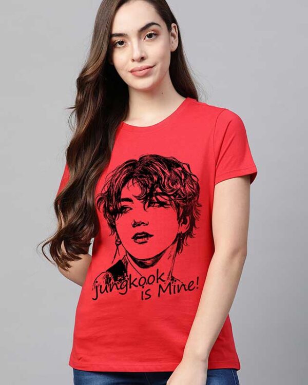 Jungkook is mine red color t-shirt
