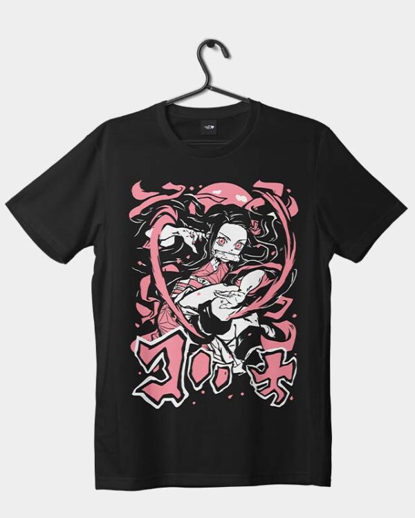 Discover the captivating allure of our Crimson Embrace T-Shirt, inspired by the iconic character Nezuko Kamado from the popular anime series. Embrace her fierce determination and unwavering loyalty with this remarkable t-shirt. Crafted with meticulous attention to detail, it features a design that showcases her resilience and strength. Made with premium-quality fabric, our t-shirt offers exceptional comfort and durability. Elevate your anime fashion game and make a bold statement. Shop now and embrace the crimson embrace of Nezuko Kamado.