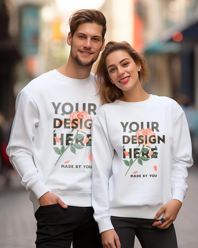 couples wear customized sweatshirt