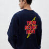 a model wearing customized sweatshirt
