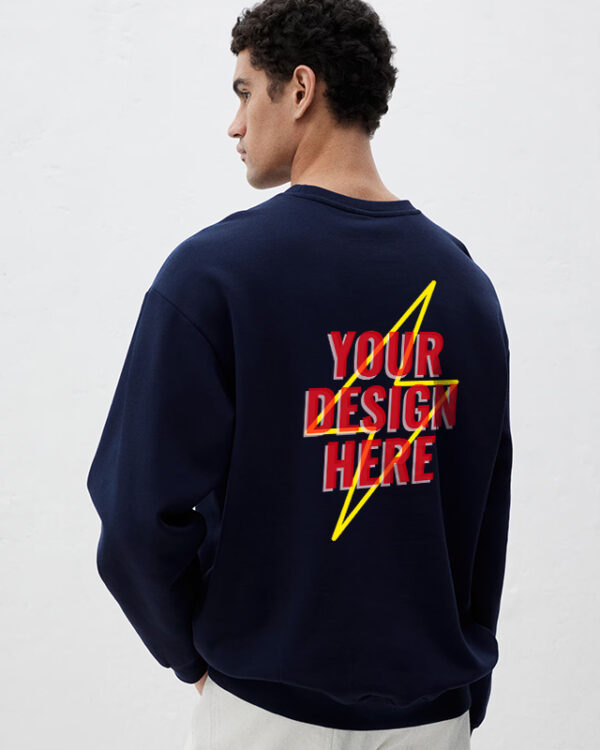 a model wearing customized sweatshirt