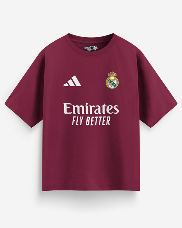 Real Madrid Oversized T-shirt- Maroon