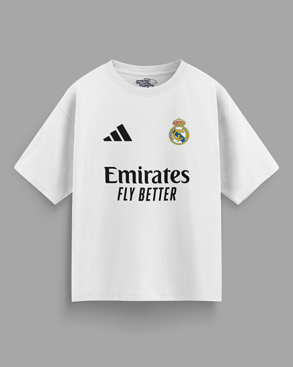 Real Madrid Oversized T-shirt- white color